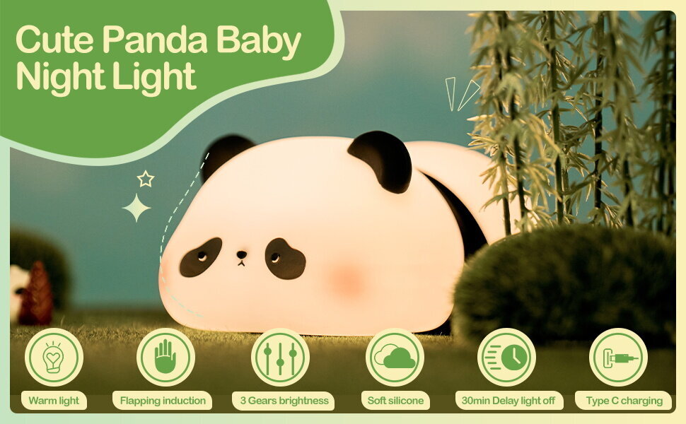 Panda-yölamppu hinta ja tiedot | Pöytävalaisimet | hobbyhall.fi