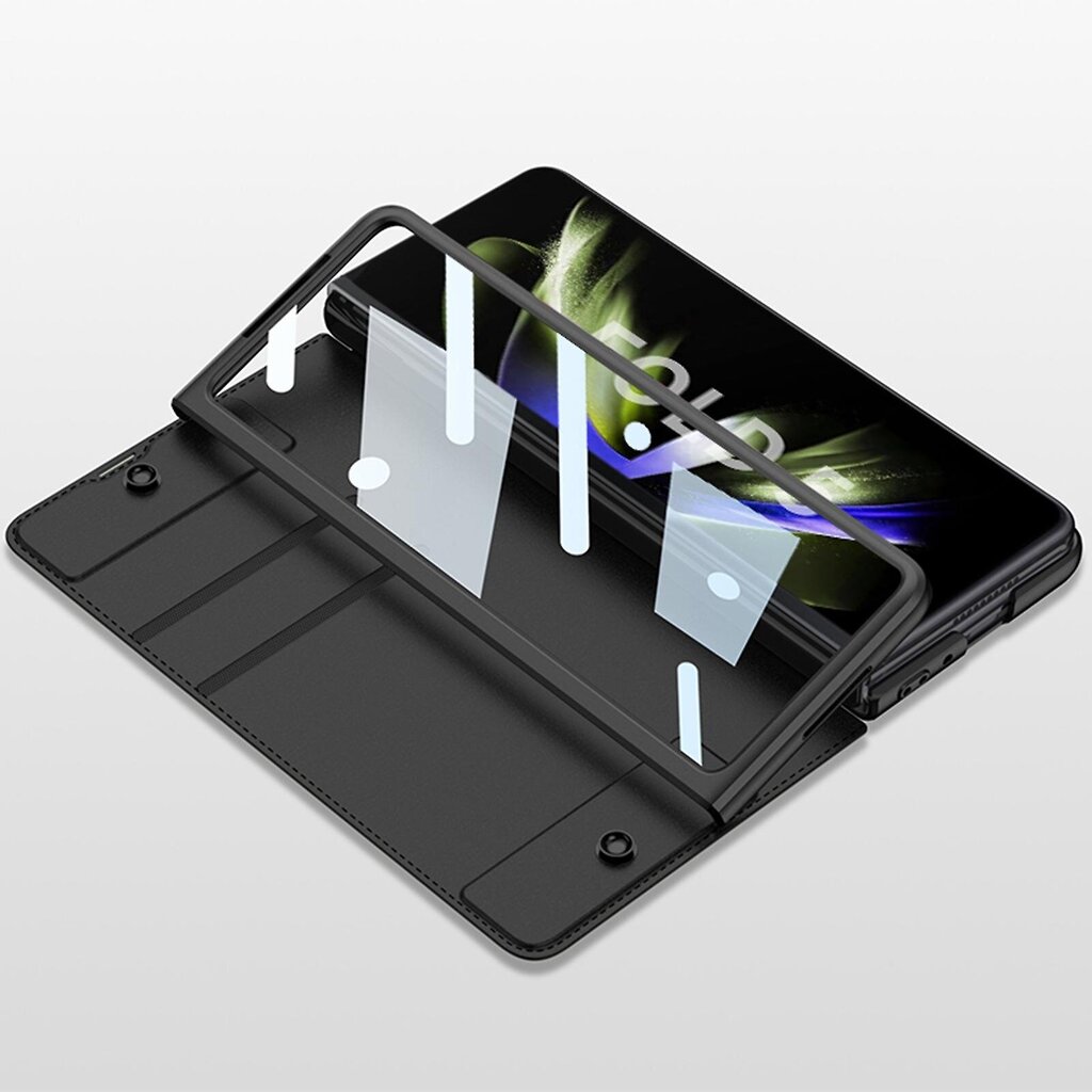 Ruskea Gkk Armor Flip -Nahkakotelo, Joka On Yhteensopiva Samsung Galaxy Z Fold5:N Kanssa hinta ja tiedot | Puhelimen kuoret ja kotelot | hobbyhall.fi