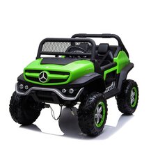 Sähköauto lapsille kaksipaikkainen Mercedes Unimog, vihreä hinta ja tiedot | Lasten sähköautot | hobbyhall.fi