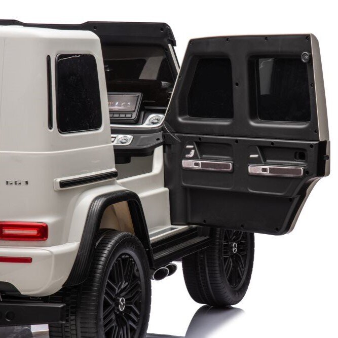 Sähköauto lapsille kaksipaikkainen Mercedes G63 XXL, valkoinen hinta ja tiedot | Lasten sähköautot | hobbyhall.fi