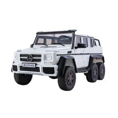 Sähköauto lapsille kaksipaikkainen Mercedes G63, valkoinen hinta ja tiedot | Lasten sähköautot | hobbyhall.fi