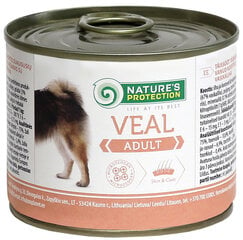 Säilykkeet koirille vasikanlihalla Nature's Protection Adult, 200 g hinta ja tiedot | Koiran märkäruoka | hobbyhall.fi