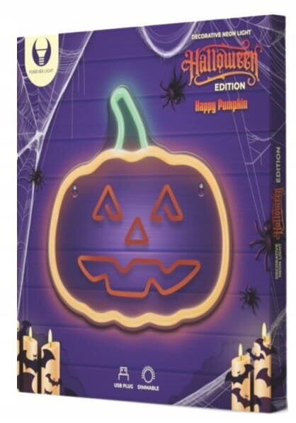 Neon LED kurpitsa seinälle USB 25x32.5x1.6cm Halloween hinta ja tiedot | Riippuvalaisimet | hobbyhall.fi