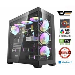 MULTI GAMING Ryzen 7 7800X3D 16GB 512GB SSD RTX 4060 Windows 11 hinta ja tiedot | Pöytätietokoneet | hobbyhall.fi