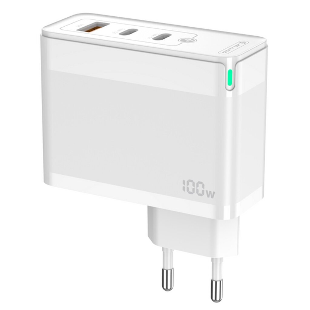 Jellico C118 GaN 100W PD Universaali älylaitteiden & kannettavan tietokoneen laturi 2x USB-C / USB Valkoinen hinta ja tiedot | Puhelimen laturit | hobbyhall.fi