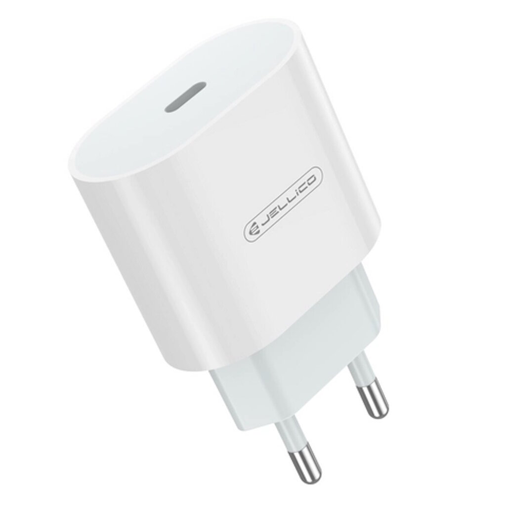 Jellico AK-200 PD 20W Älykäs iPhone & iPad Yleinen Nopea Laturi 1x USB-C (5-12V) Valkoinen hinta ja tiedot | Puhelimen laturit | hobbyhall.fi