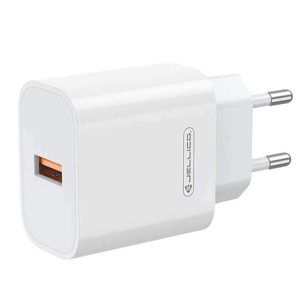 Jellico AK-165 USB 22.5W QC 3.0 Älykäs Nopean Latauksen Laturi 1x USB (5-12V) + USB to USB-C Kaapeli 1m Valkoinen hinta ja tiedot | Puhelimen laturit | hobbyhall.fi