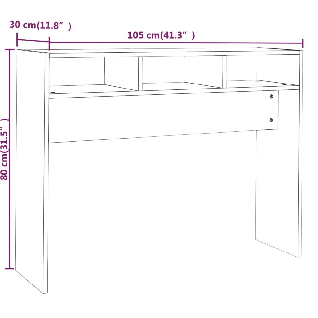 vidaXL Konsolipöytä ruskea tammi 105x30x80 cm tekninen puu hinta ja tiedot | Sohvapöydät | hobbyhall.fi