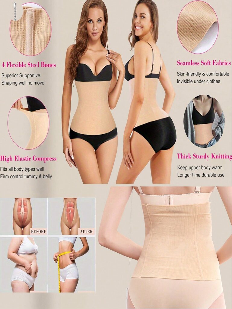 1 kpl Woman Waist trainer Body Shaper laihdutusvyö Sexy Corset Shapewear Control Shaper Korsetti·Aprikoosi·XL/XXL hinta ja tiedot | Maalit | hobbyhall.fi