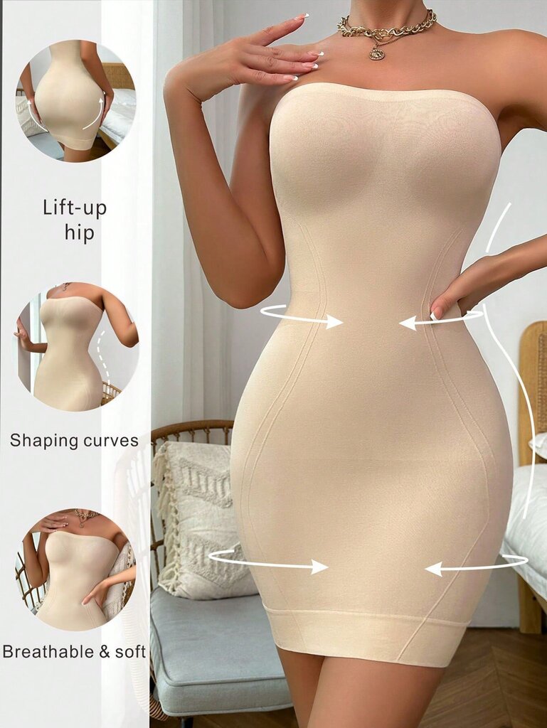 Naisten saumaton Bodycon-mekko·Aprikoosi·S hinta ja tiedot | Hameet | hobbyhall.fi