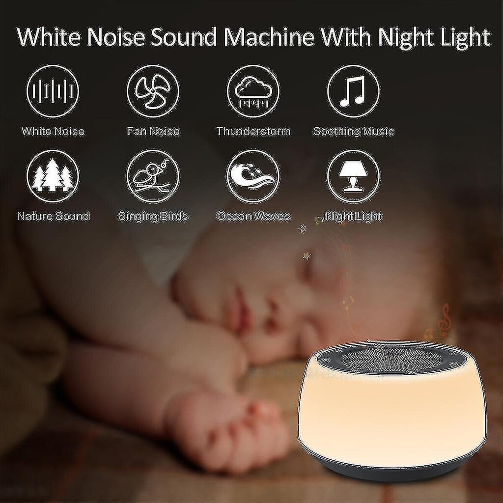 White Noise Machine, White Noise Machine, 16 luonnollista ääntä, Muistitoiminto, Säädettävä ajastin, Kannettava, Rentoutuminen, Rentoutuminen, Toimistomatkat hinta ja tiedot | Imetystuotteet | hobbyhall.fi