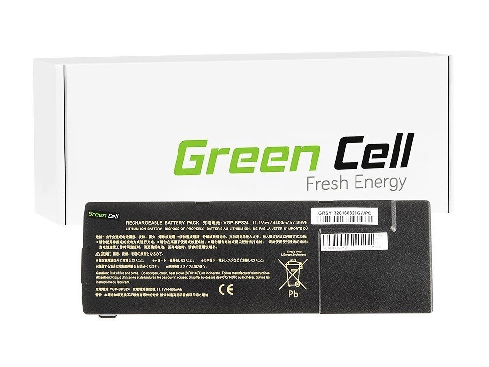 Green Cell Laptop Battery for Sony VAIO SVS13 PCG-41214M PCG-41215L hinta ja tiedot | Kannettavien tietokoneiden akut | hobbyhall.fi