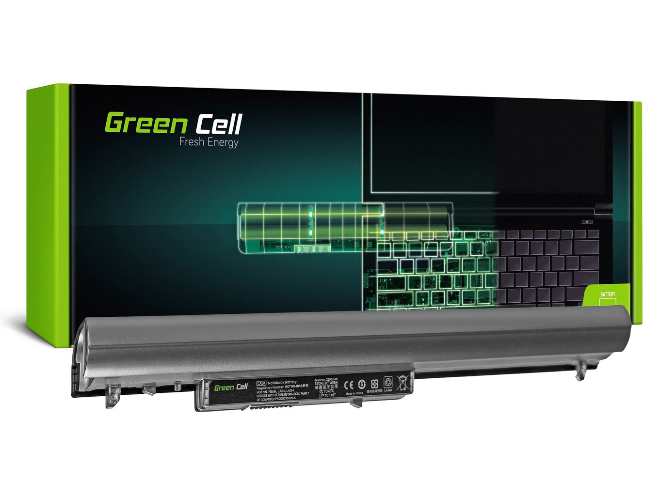 Green Cell ® kannettavan tietokoneen akku LA04, HP 248 G1 340 G1, HP Pavilion 14-N 15-N (728460-001 HSTNN-IB5S) hinta ja tiedot | Kannettavien tietokoneiden akut | hobbyhall.fi