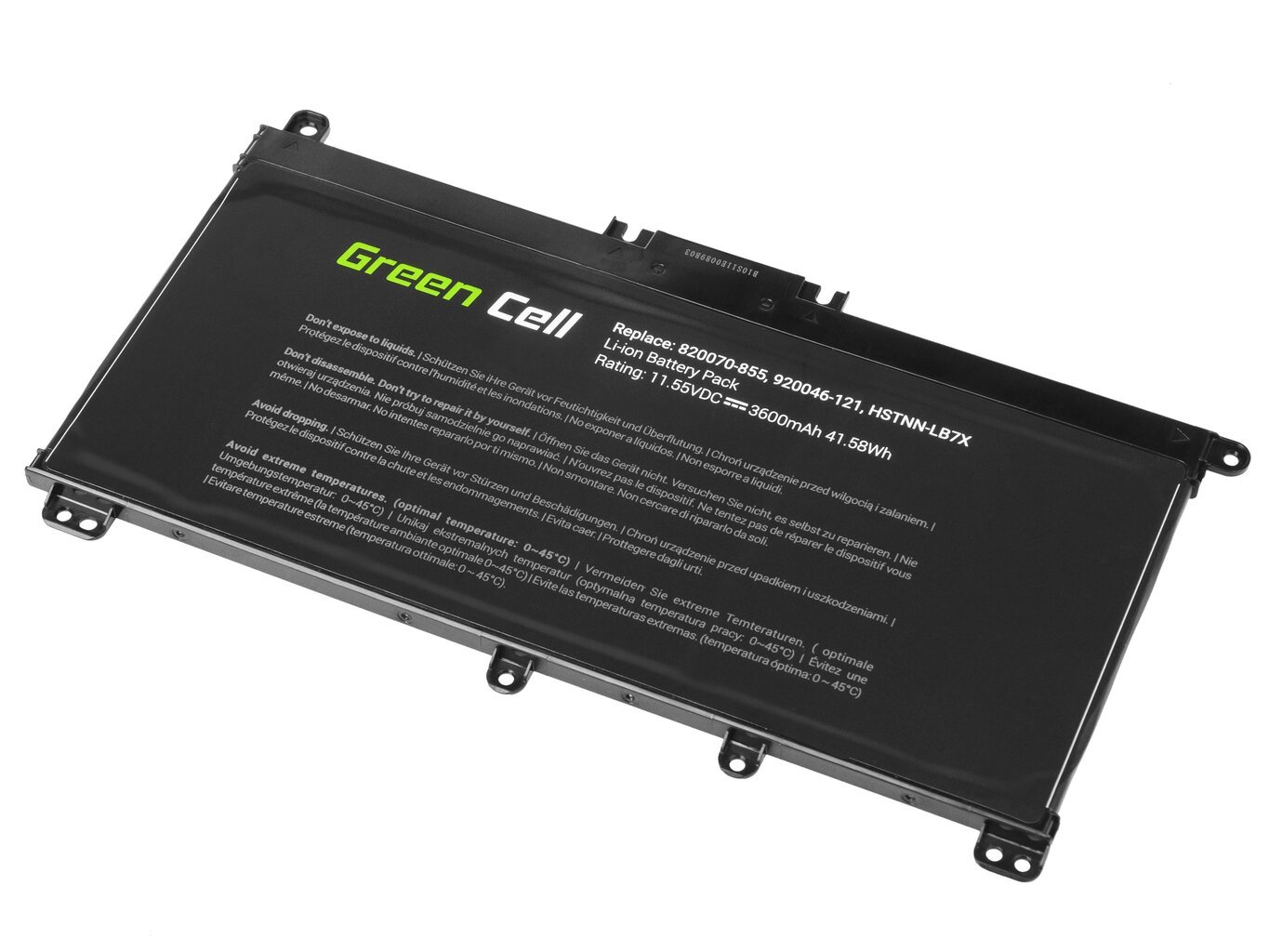 Green Cell Laptop Battery TF03XL HSTNN-LB7X 920046-421 920070-855 HP 14-BP Pavilion 14-BF 14-BK 15-CC 15-CD 15-CK 17-AR hinta ja tiedot | Kannettavien tietokoneiden akut | hobbyhall.fi