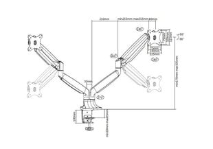 Multibrackets M Deskmount Spring Dual hinta ja tiedot | Multibrackets Europe Tietokoneet ja pelaaminen | hobbyhall.fi