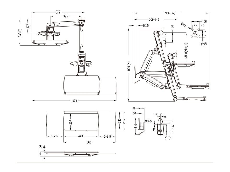 Workstation Arm Single, 7350073734351 hinta ja tiedot | Näyttötelineet | hobbyhall.fi