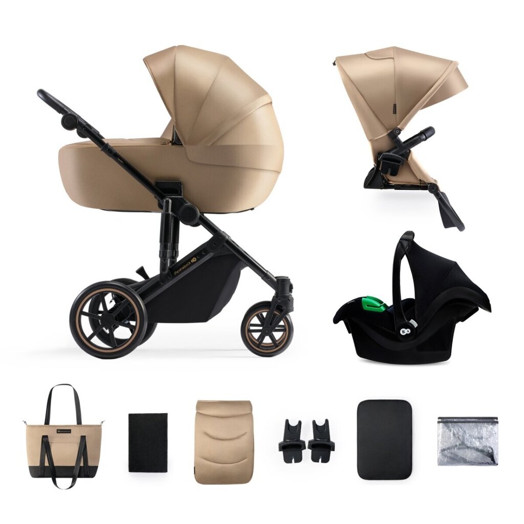 Lastenvaunut Kinderkraft Prime 2 3in1 Mink Pro, Sandrose Beige hinta ja tiedot | Vaunut ja rattaat | hobbyhall.fi