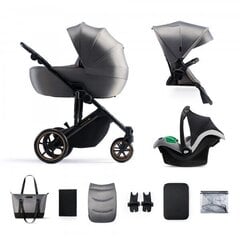 Lastenvaunut Kinderkraft Prime 2 3in1 Mink Pro, Shadow Grey hinta ja tiedot | Vaunut ja rattaat | hobbyhall.fi