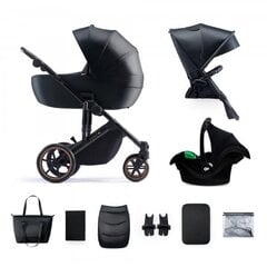 Lastenvaunut Kinderkraft Prime 2 3in1 Mink Pro, Venezian Black hinta ja tiedot | Vaunut ja rattaat | hobbyhall.fi