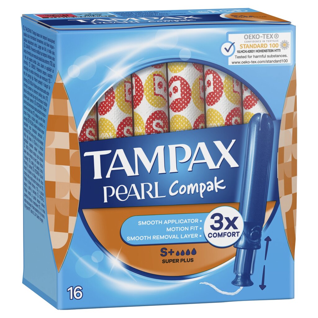 Tamponit Tampax Compak Pearl Super Plus, 16 kpl. hinta ja tiedot | Tamponit ja terveyssiteet | hobbyhall.fi