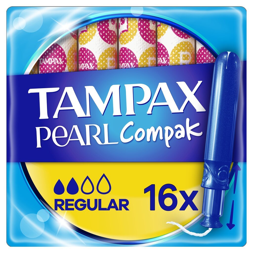 Tamponit Tampax Compak Pearl Regular, 16 kpl. hinta ja tiedot | Tamponit ja terveyssiteet | hobbyhall.fi