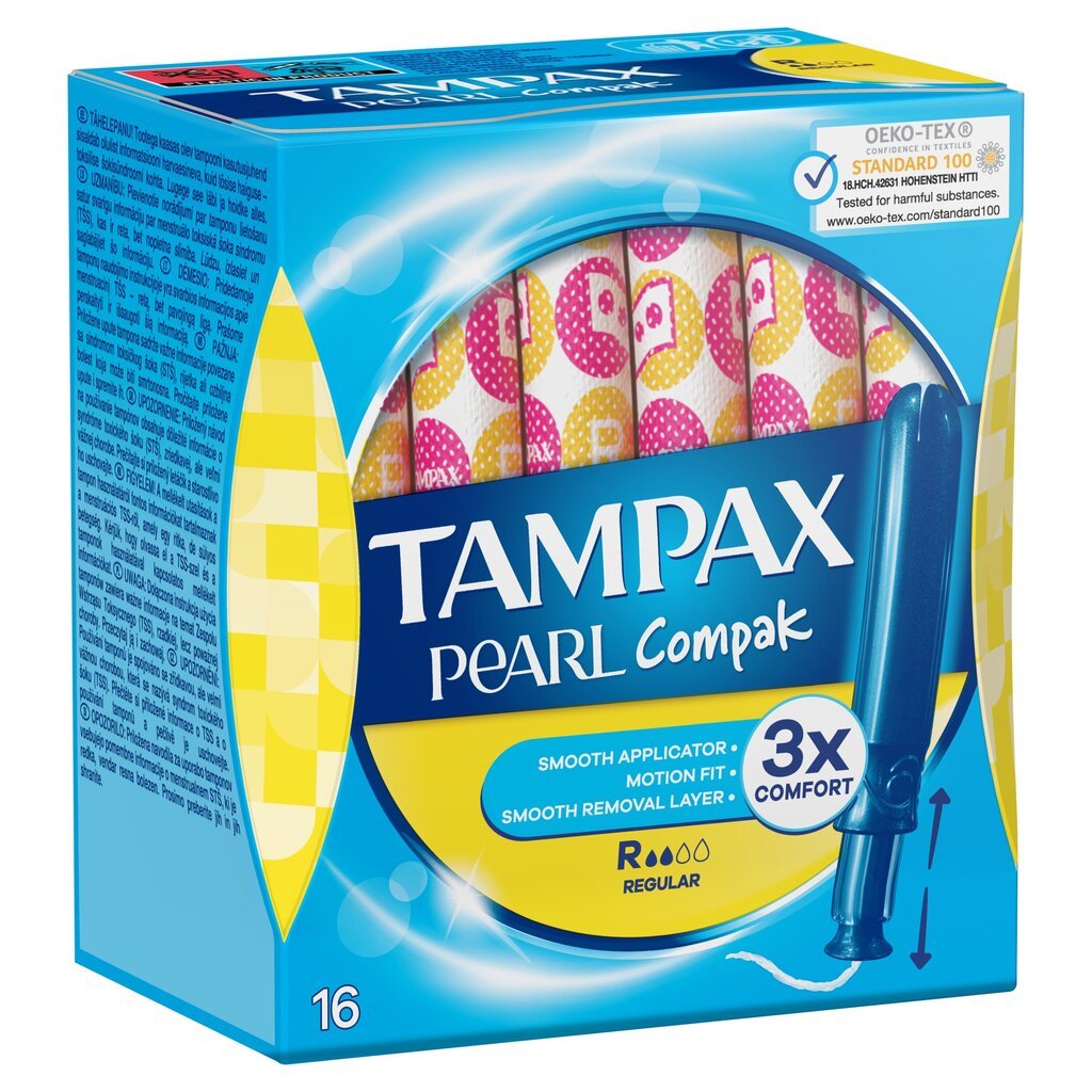 Tamponit Tampax Compak Pearl Regular, 16 kpl. hinta ja tiedot | Tamponit ja terveyssiteet | hobbyhall.fi