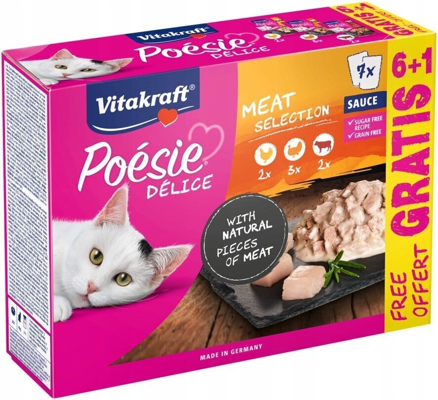 Vitakraft Poésie Delice setti, 7x85 g hinta ja tiedot | Kissanruoka | hobbyhall.fi