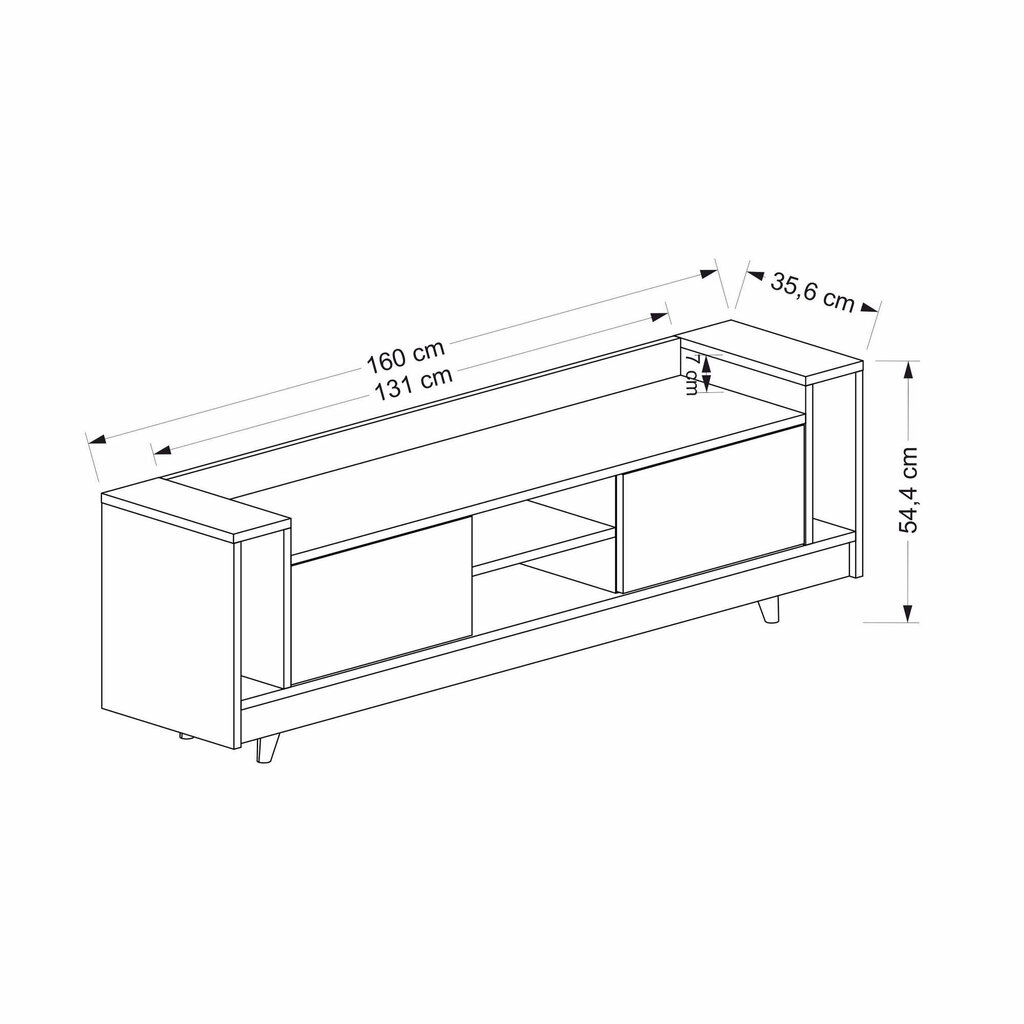 TV-taso Tyler - Anthracite, Oak hinta ja tiedot | TV-tasot | hobbyhall.fi