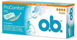 Tamponit O.B. Pro Comfort Super, 16 kpl hinta ja tiedot | Kosteuspyyhkeet, vanulaput ja vanupuikot | hobbyhall.fi