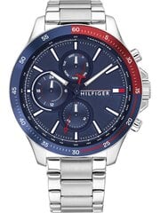 Miesten kello Tommy Hilfiger 1791718 Bank, hopea/sininen hinta ja tiedot | Miesten kellot | hobbyhall.fi