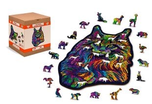 Puinen palapeli ainutlaatuisilla elementeillä "Rainbow Wild Cat" 274 pcs Wooden Puzzle / Wooden.city hinta ja tiedot | Palapelit | hobbyhall.fi