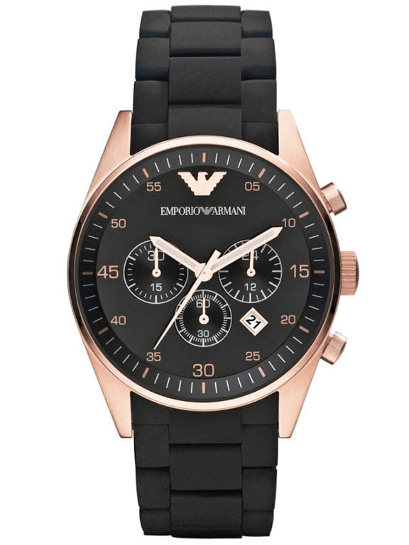 Miesten kello Emporio Armani Sportivo, musta/ruusukulta hinta ja tiedot | Miesten kellot | hobbyhall.fi