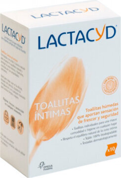 intimihygienian kosteuspyyhkeet lactacyd 10 kpl. hinta ja tiedot | Intiimipesutuotteet | hobbyhall.fi