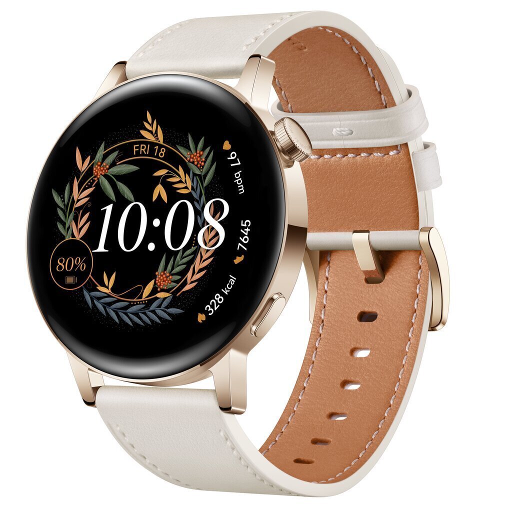 Huawei Watch GT 3 Elegant White Leather 42mm hinta ja tiedot | Älykellot | hobbyhall.fi