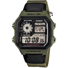 Miesten kello Casio AE-1200WHB-3B laatikolla, vihreä hinta ja tiedot | Miesten kellot | hobbyhall.fi