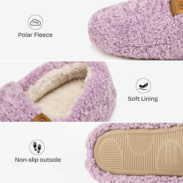 EverFoams naisten lampaannahkaiset Memory Foam -tossut, violetti hinta ja tiedot | Naisten sandaalit ja tossut | hobbyhall.fi