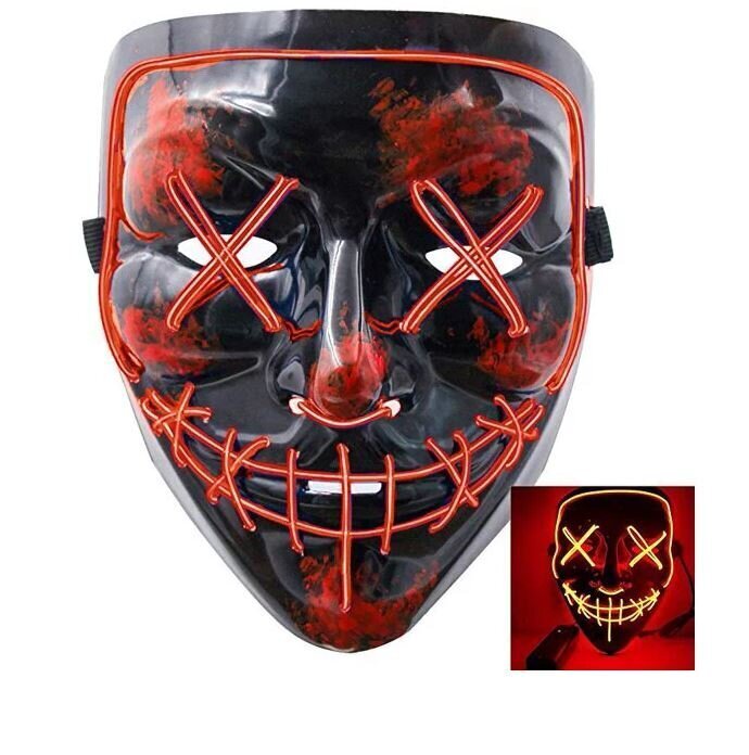 Purge Halloween LED Mask hinta ja tiedot | Naamiaisasut | hobbyhall.fi