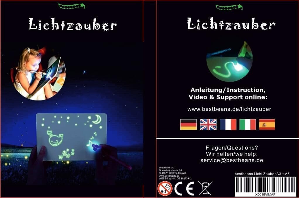 Piirustustaulusarja Lichtzauber Light Magic A3 + A5 hinta ja tiedot | Kehittävät lelut | hobbyhall.fi