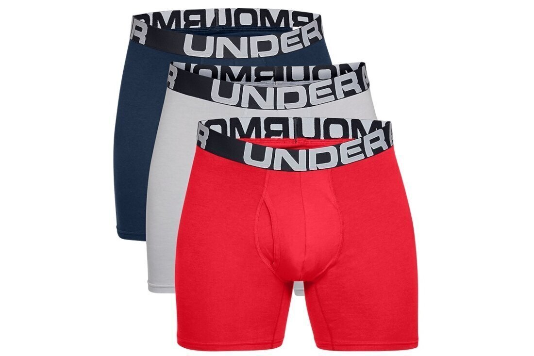 t Under Armour Charged Cotton 6IN 3 Pack bokserit 1363617-600, 3 kpl hinta ja tiedot | Miesten alushousut | hobbyhall.fi