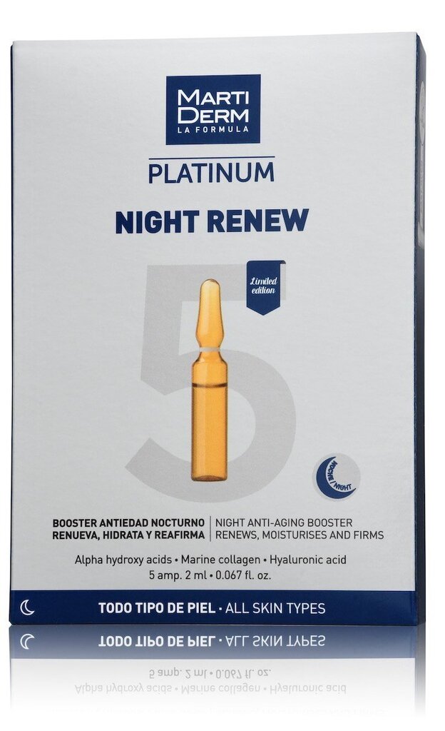 martiderm night renew night ampullit, 5 kpl. hinta ja tiedot | Kasvoöljyt ja seerumit | hobbyhall.fi