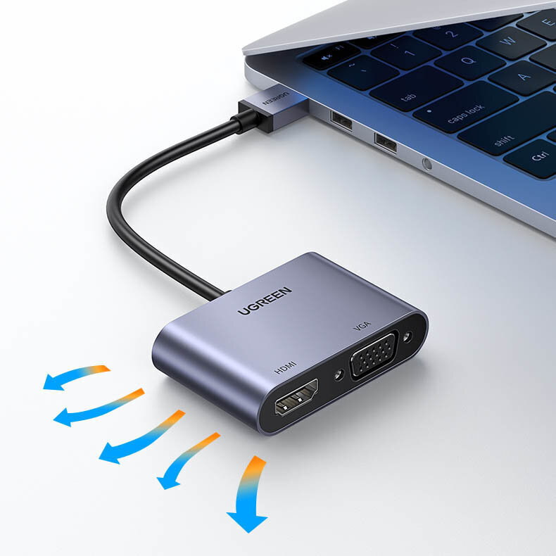 USB HDMI + VGA adapteri, harmaa hinta ja tiedot | Adapterit | hobbyhall.fi