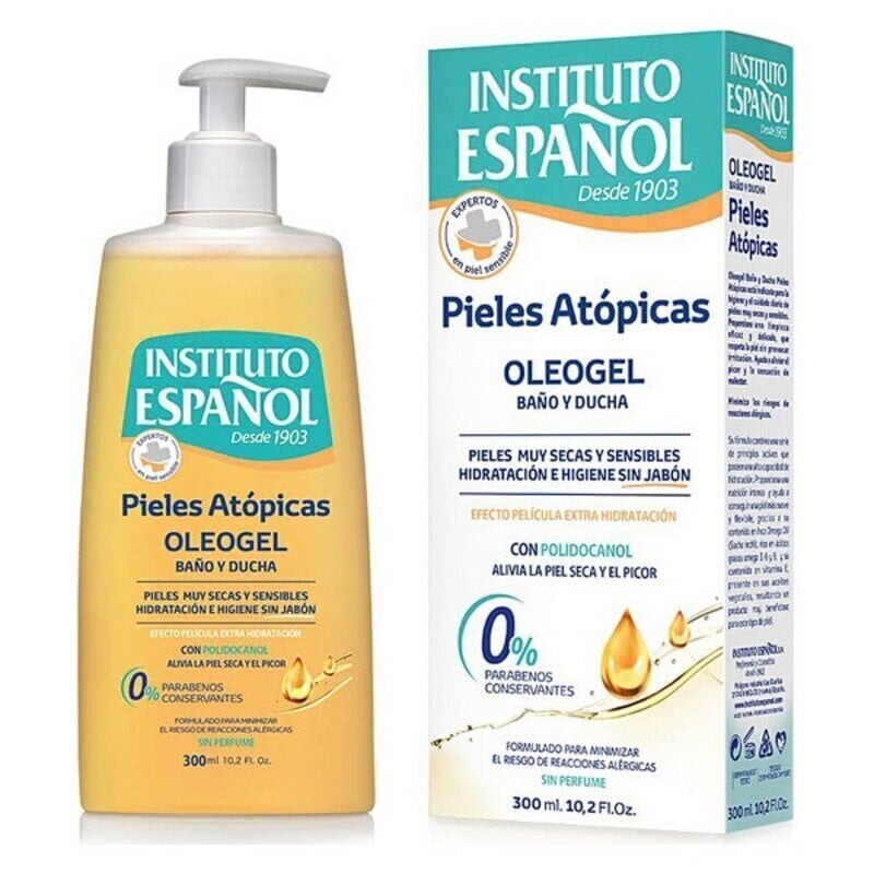 suihkugeeli instituto español pieles atópicas oleogel, 300 ml hinta ja tiedot | Suihkusaippuat ja suihkugeelit | hobbyhall.fi