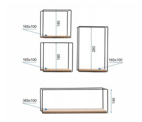 Loft-hylly 60x40cm CFZL-TSF012 hinta ja tiedot | Hyllyt | hobbyhall.fi