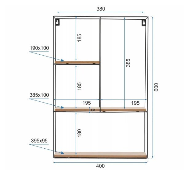 Loft-hylly 60x40cm CFZL-TSF012 hinta ja tiedot | Hyllyt | hobbyhall.fi