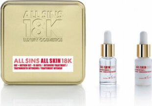 all sins 18k all skin efg oxygen 15 days intensive treatment set: päivän seerumi, 15 ml + yöseerumi, 15 ml. hinta ja tiedot | Kasvoöljyt ja seerumit | hobbyhall.fi