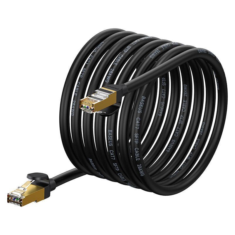 Nopea verkkokaapeli RJ45 Cat 7 10Gbps 8m musta hinta ja tiedot | Kaapelit ja adapterit | hobbyhall.fi