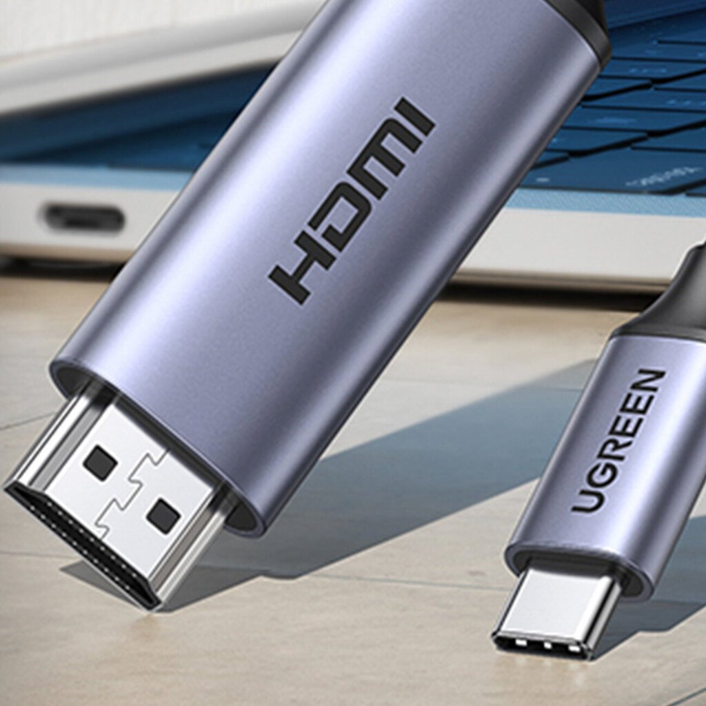 USB-C - HDMI 2.1 kaapeli 8K 60Hz, 1.5m, harmaa hinta ja tiedot | Kaapelit ja adapterit | hobbyhall.fi