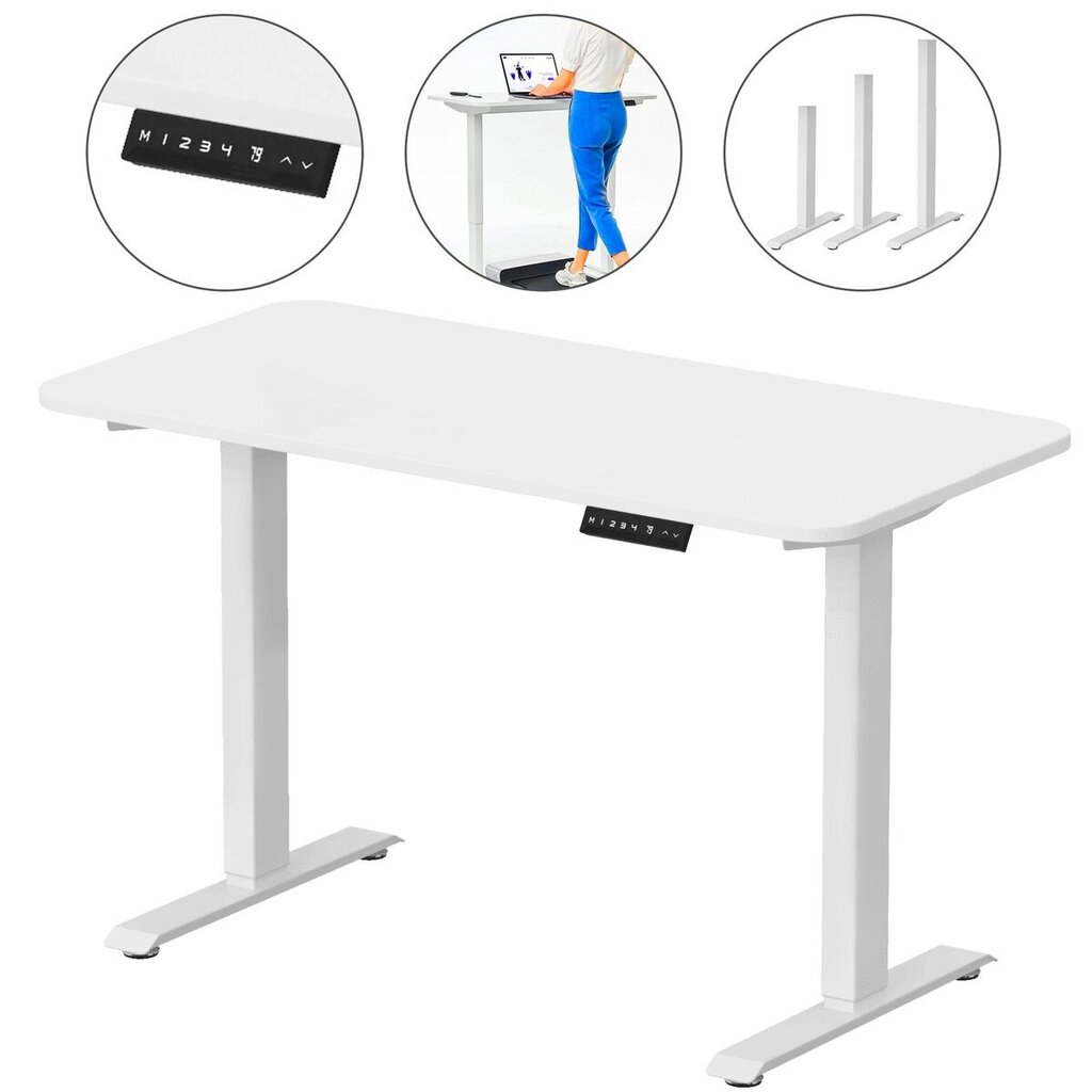 Säädettävä korkeus työpöytä Kingsmith Walkingdesk, valkoinen hinta ja tiedot | Tietokonepöydät ja työpöydät | hobbyhall.fi