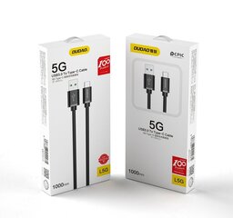 USB - USB C kaapeli nopeaan lataukseen, 1 m, musta hinta ja tiedot | Puhelinkaapelit | hobbyhall.fi