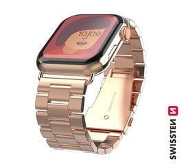 Rannekoru Swissten Metal Strap Apple Watch -kellolle 42-44mm, musta hinta ja tiedot | Älykellojen ja aktiivisuusrannekkeiden lisätarvikkeet | hobbyhall.fi